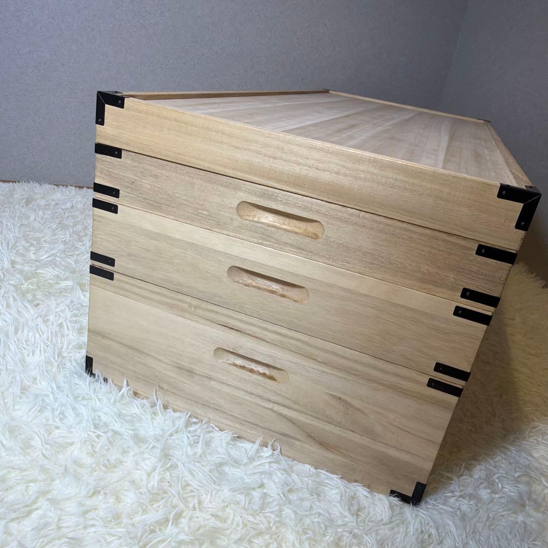 桐箪笥 桐箱 着物 衣装ケース 3段 桐タンス②