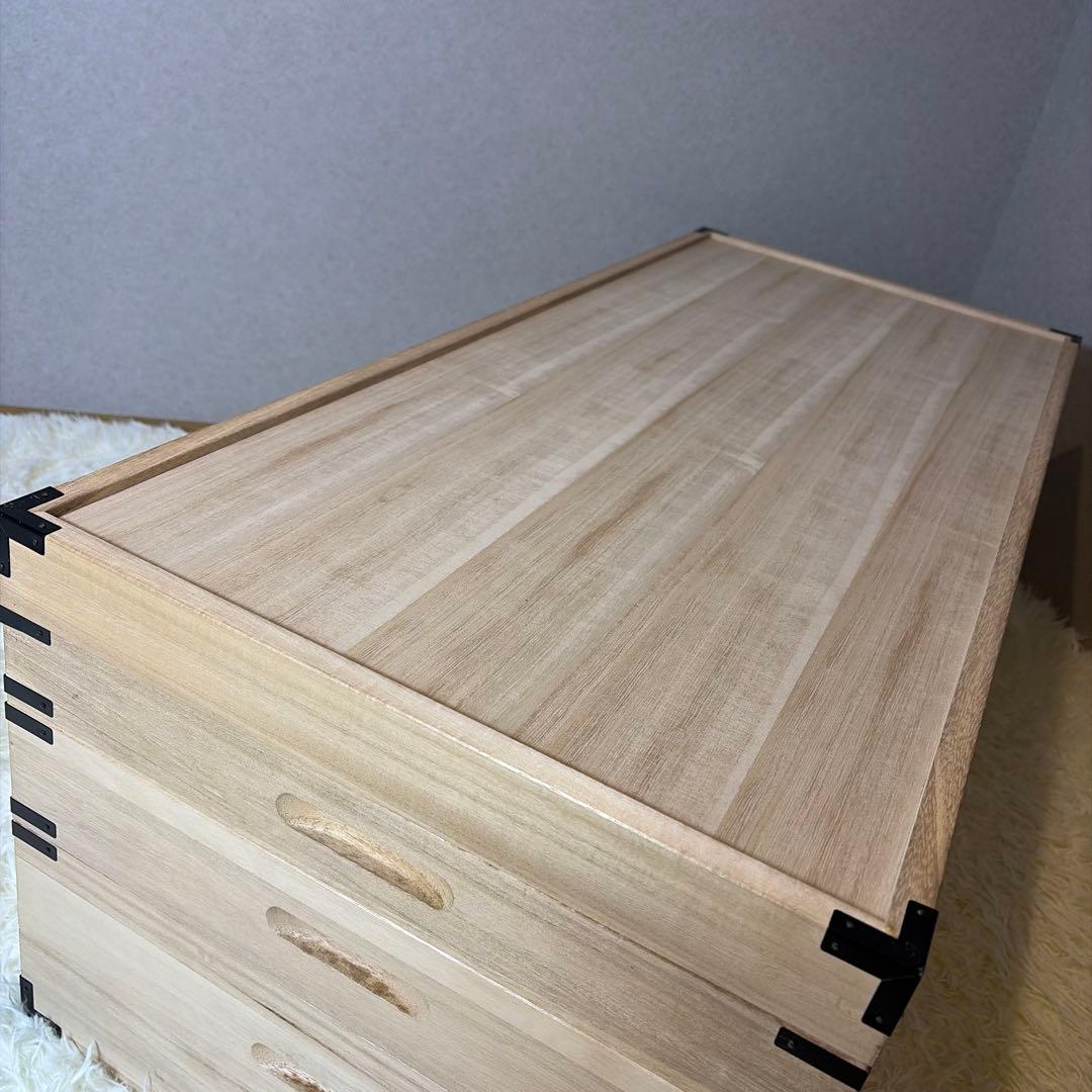 桐箪笥 桐箱 着物 衣装ケース 3段 桐タンス②