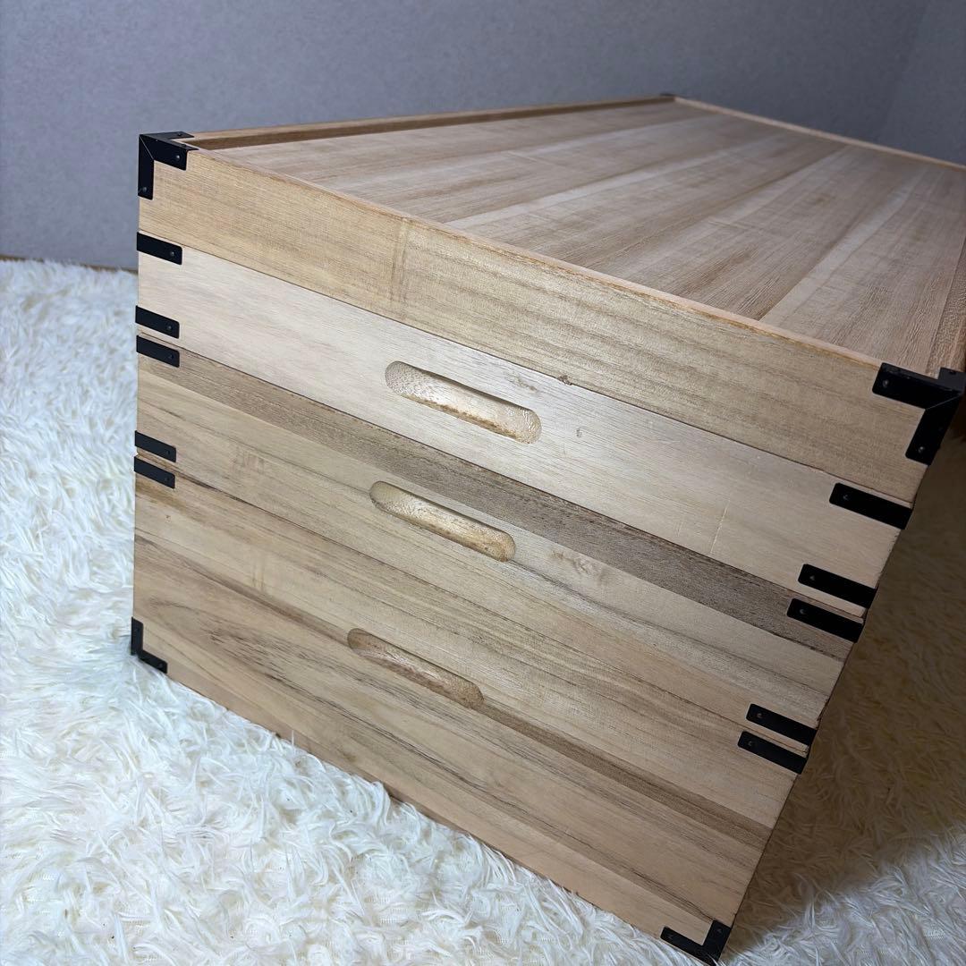 桐箪笥 桐箱 着物 衣装ケース 3段 桐タンス②