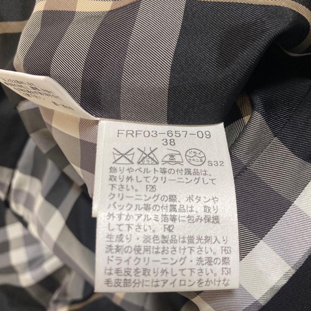 美品✨バーバリーブルーレーベル ロゴボタンフォックスファー　トレンチコート 黒