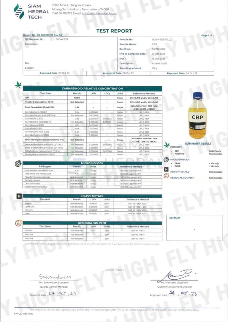 Δ9-CBP 原料 5ml 98.80% 新基準対応品