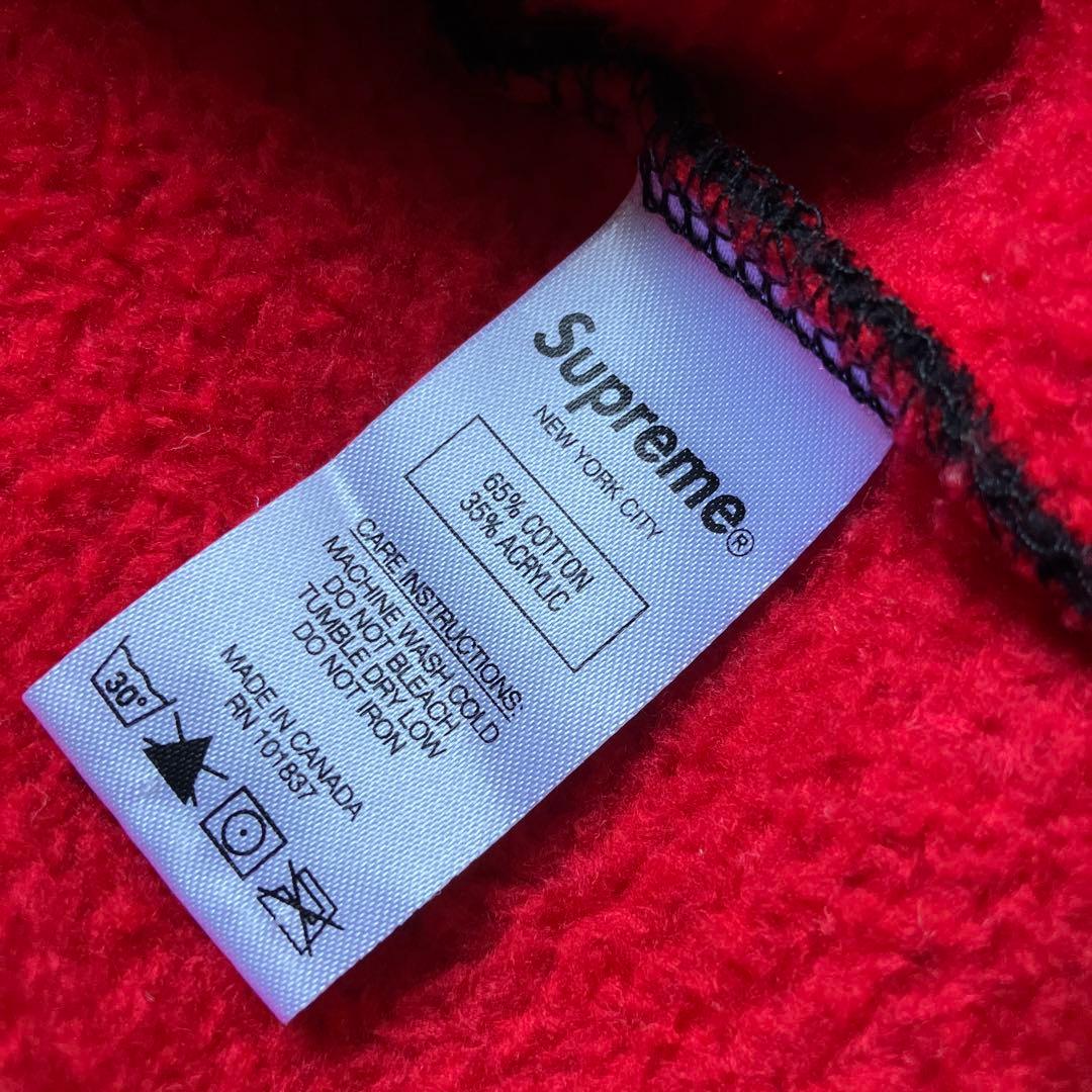 Supreme（シュプリーム）ブラック×レッド ジップアップパーカー S～M