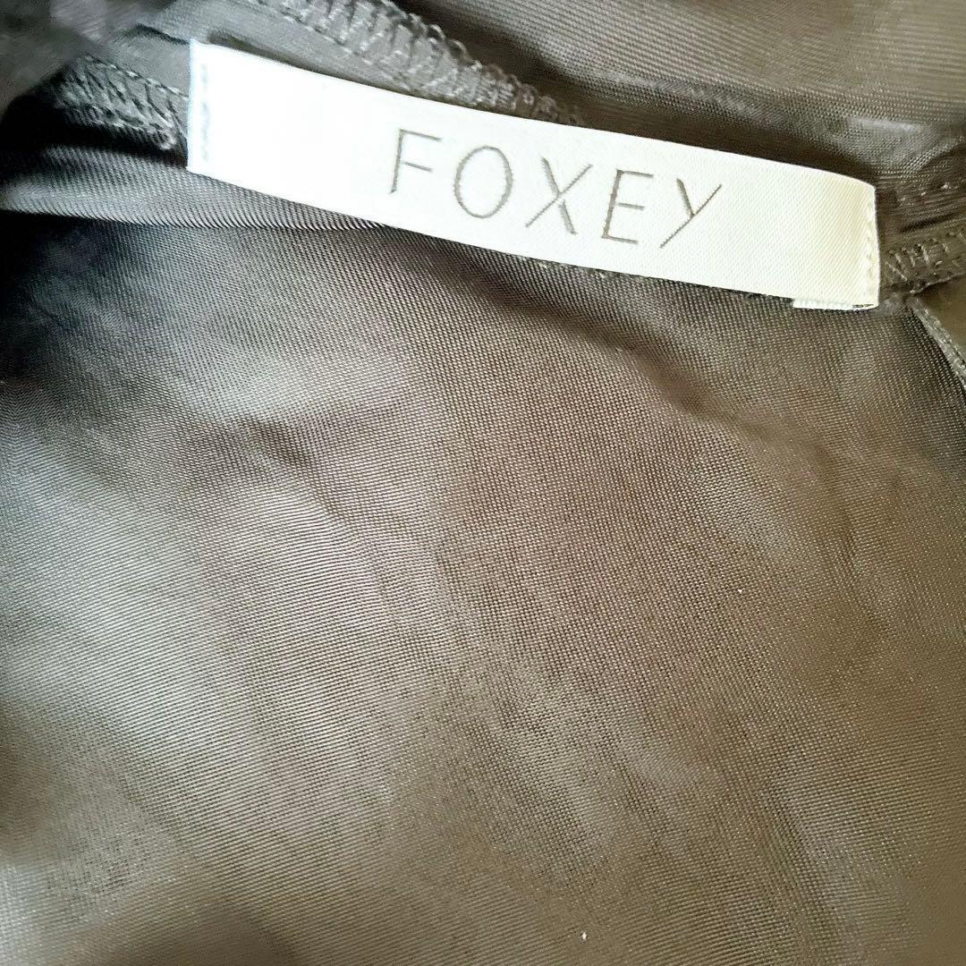 美品 FOXEY コットンレース　シャツワンピース 黒 サイズ38