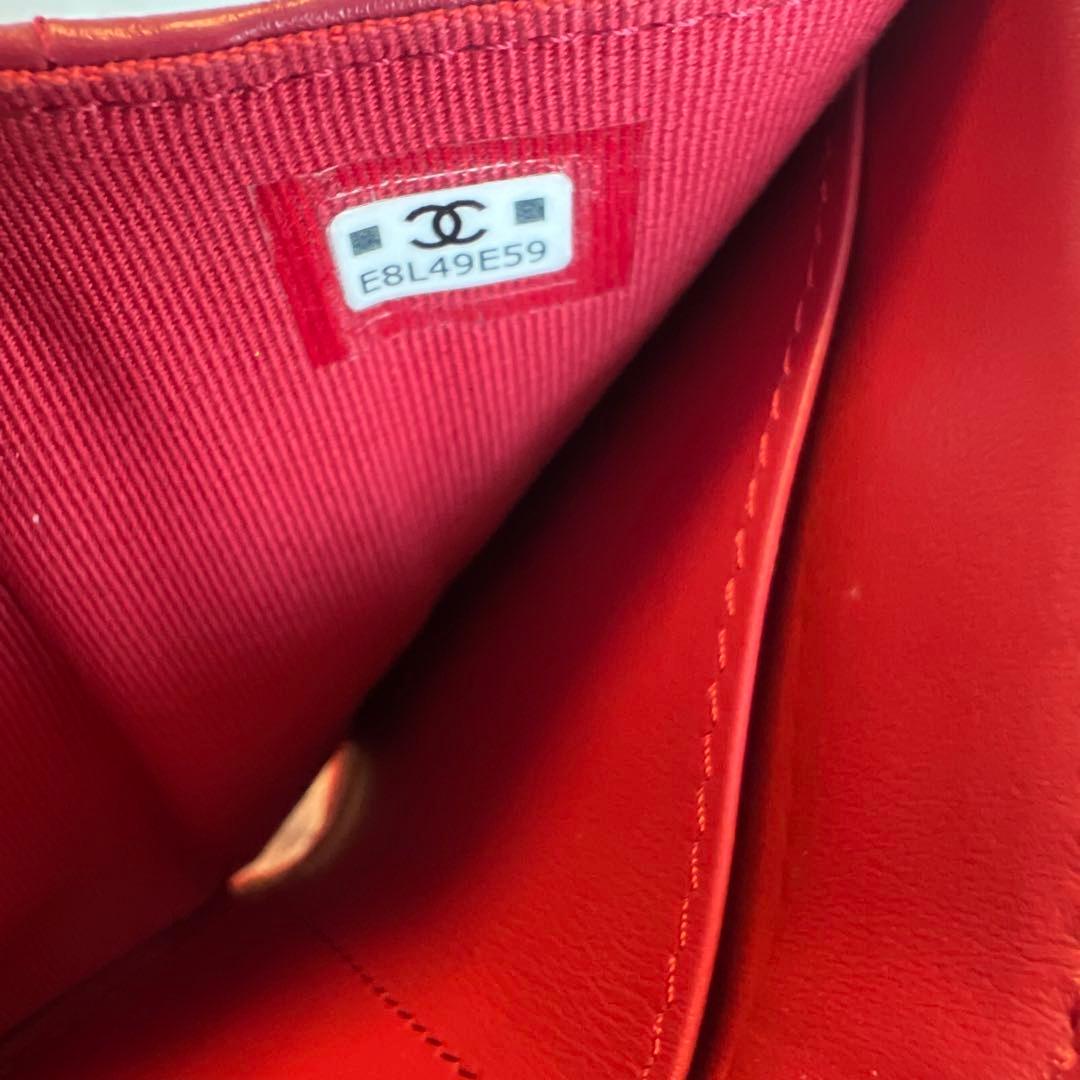 CHANEL シャネル 19 三つ折り財布 ブラック ピンク