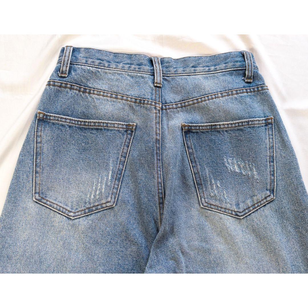 YENN イェン ハイライズ タック ワイド デニム パンツ 38
