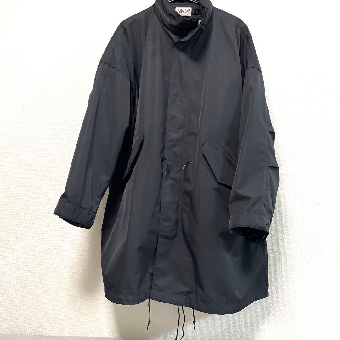 美品！　オッシュマンズ　ダブルフェイスモッズコート　ブラック　XL