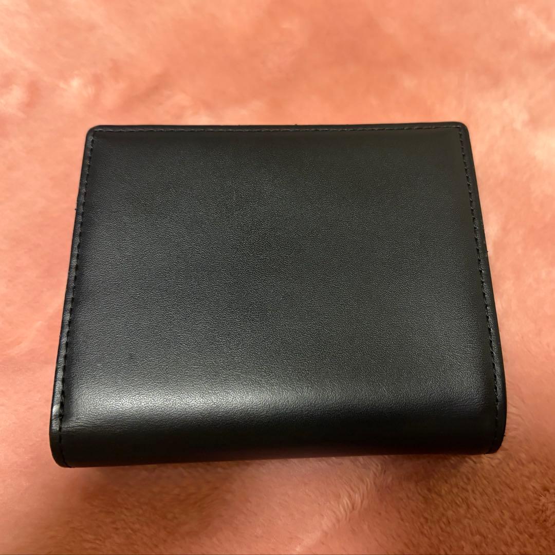MARY QUANT インナーカラーレザー ウォレット 黒 2つ折りミニ財布