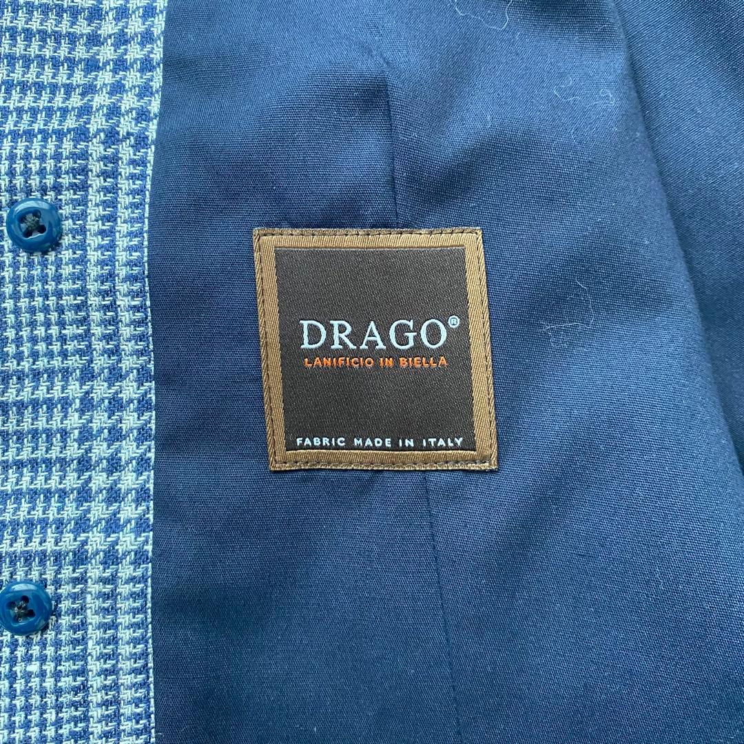 上質伊製生地DRAGO使用 スーツセレクト リネン混 ダブルジレ グレンチェック