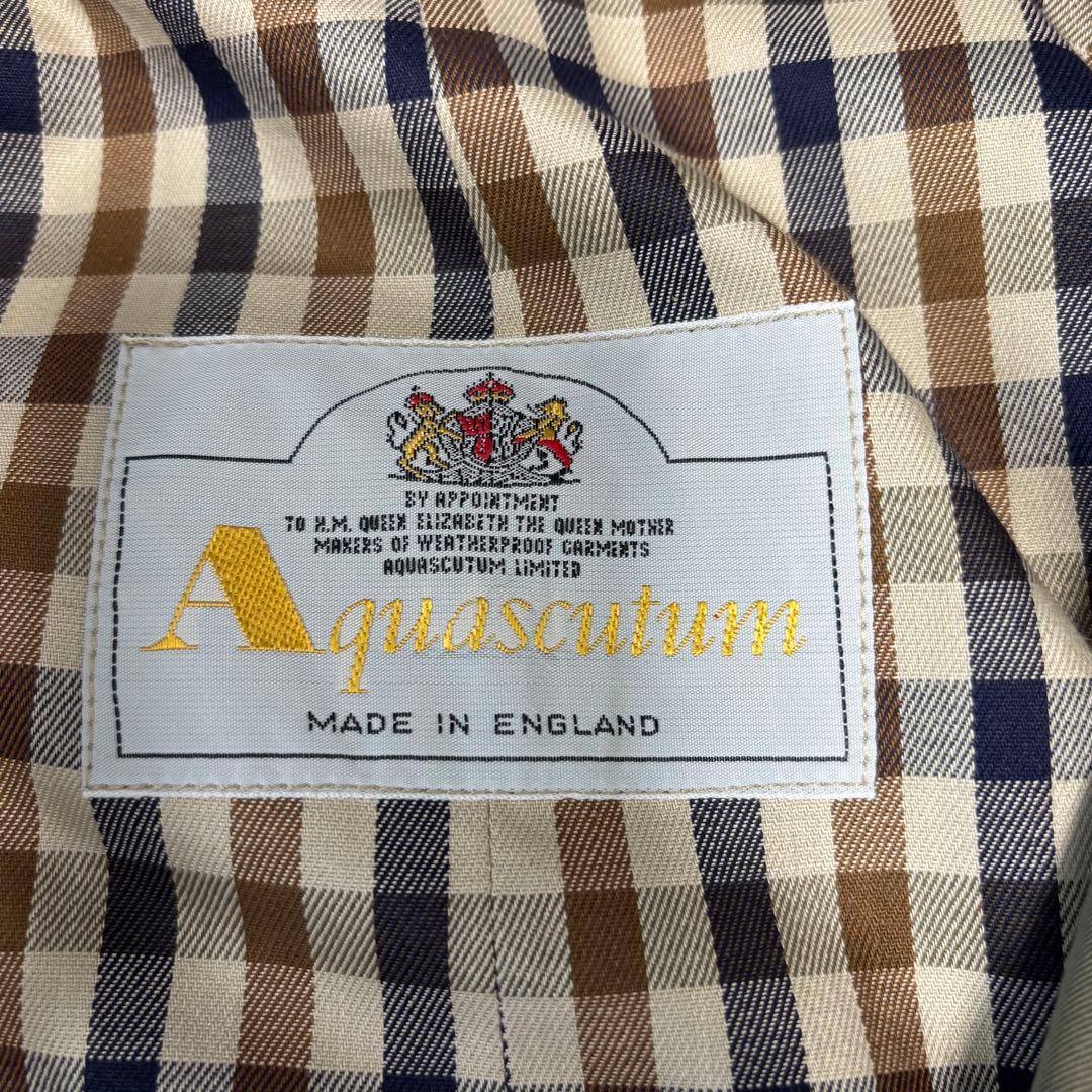 【美品】 Aquascutumアクアスキュータム オリーブグリーントレンチコート