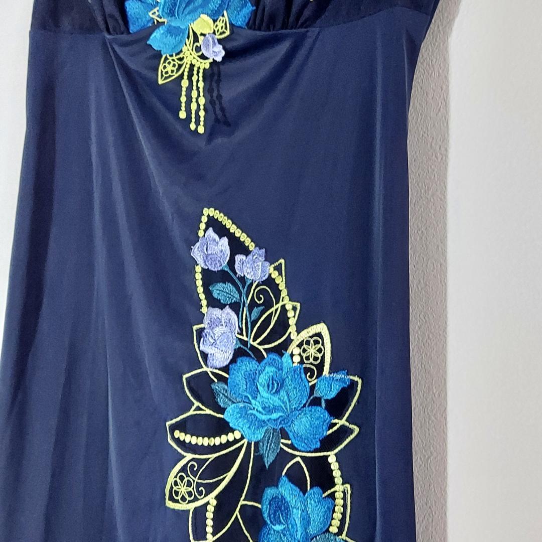 サルート（M-80） スリップ　キャミソール　インナー　日本製　レース　花刺繍