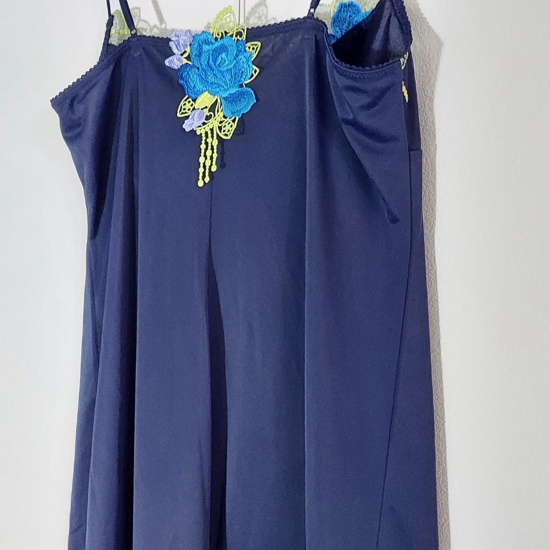 サルート（M-80） スリップ　キャミソール　インナー　日本製　レース　花刺繍