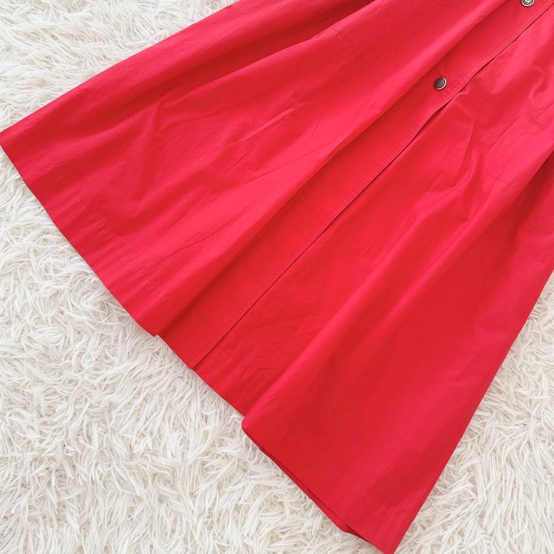 イヴサンローラン YSL✨ステンカラーコート ベルト エポレット レッド M