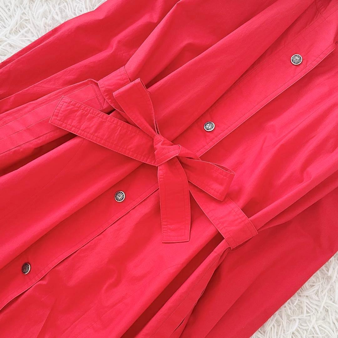 イヴサンローラン YSL✨ステンカラーコート ベルト エポレット レッド M