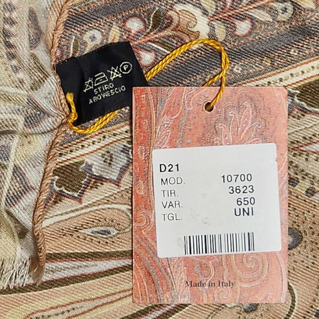 極美品★ETRO★ エトロ ストール ペイズリー柄 ウール混 ピンク タグ付き.