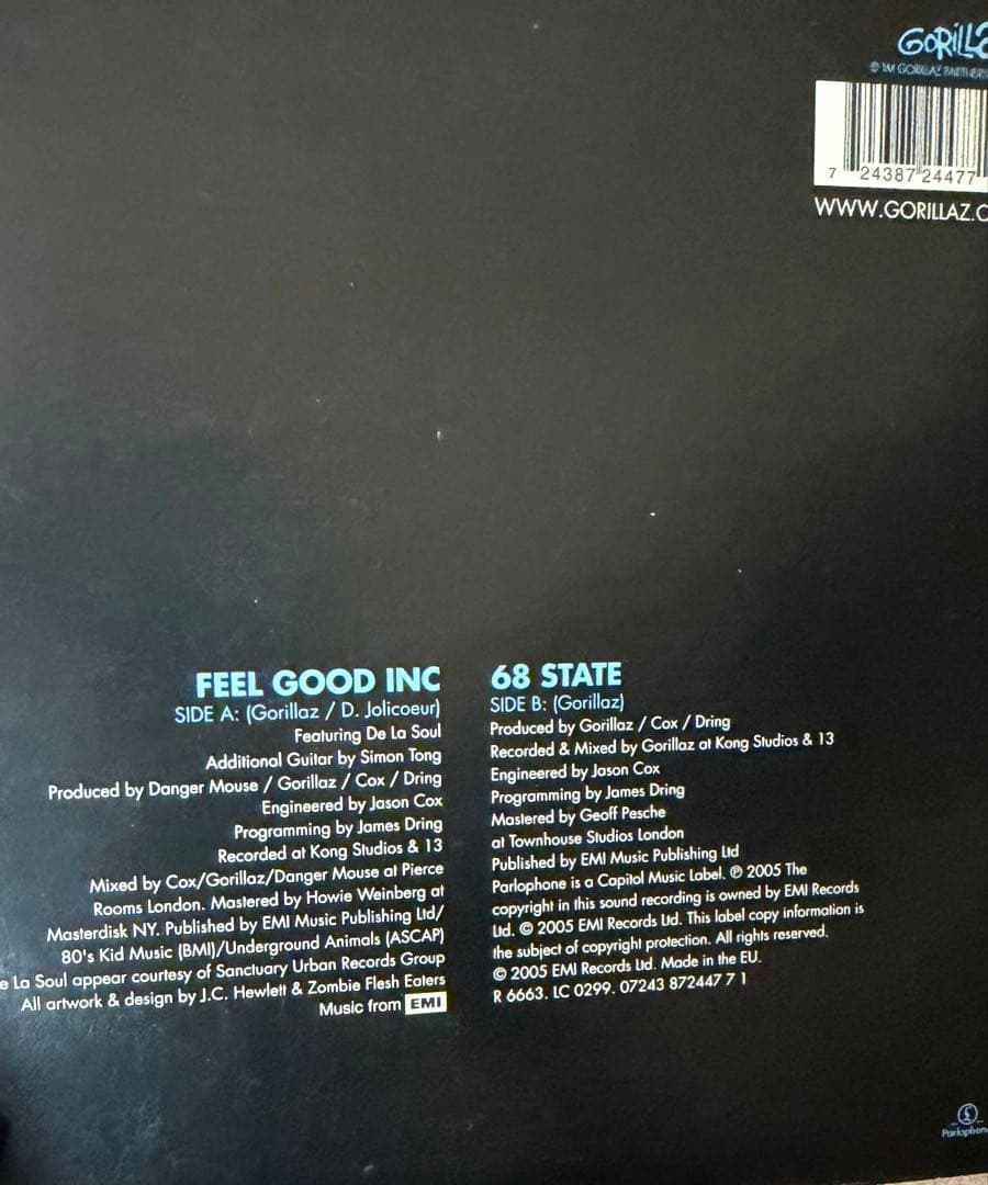 限定 Gorillaz Feel Good Inc. 7インチレコード ゴリラズ