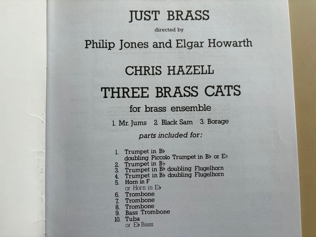 【金管楽譜】Just Brass No. 37 Three Brass Cats