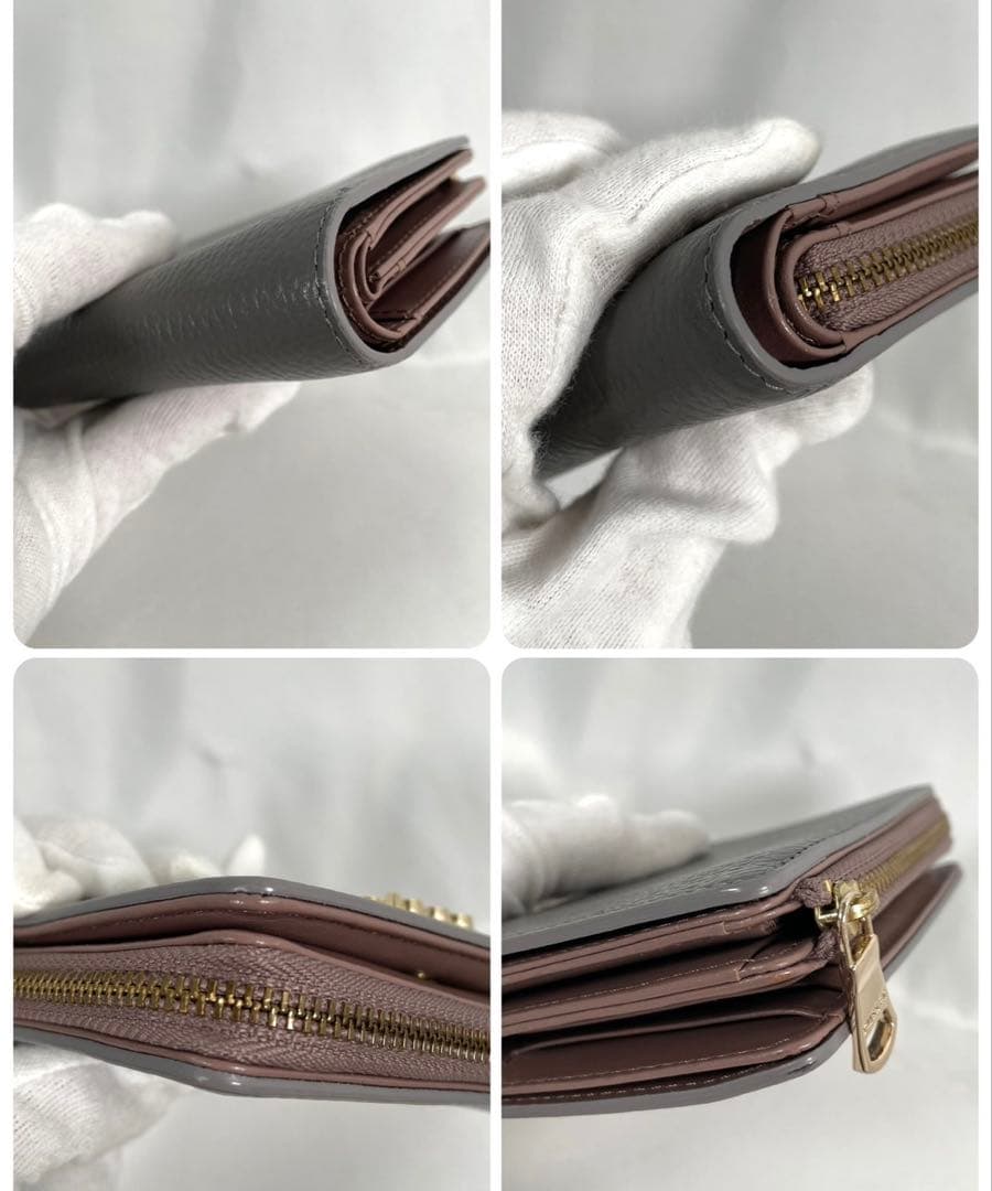 美品 russet ラシット 二つ折り財布 モノグラムプレート レザー
