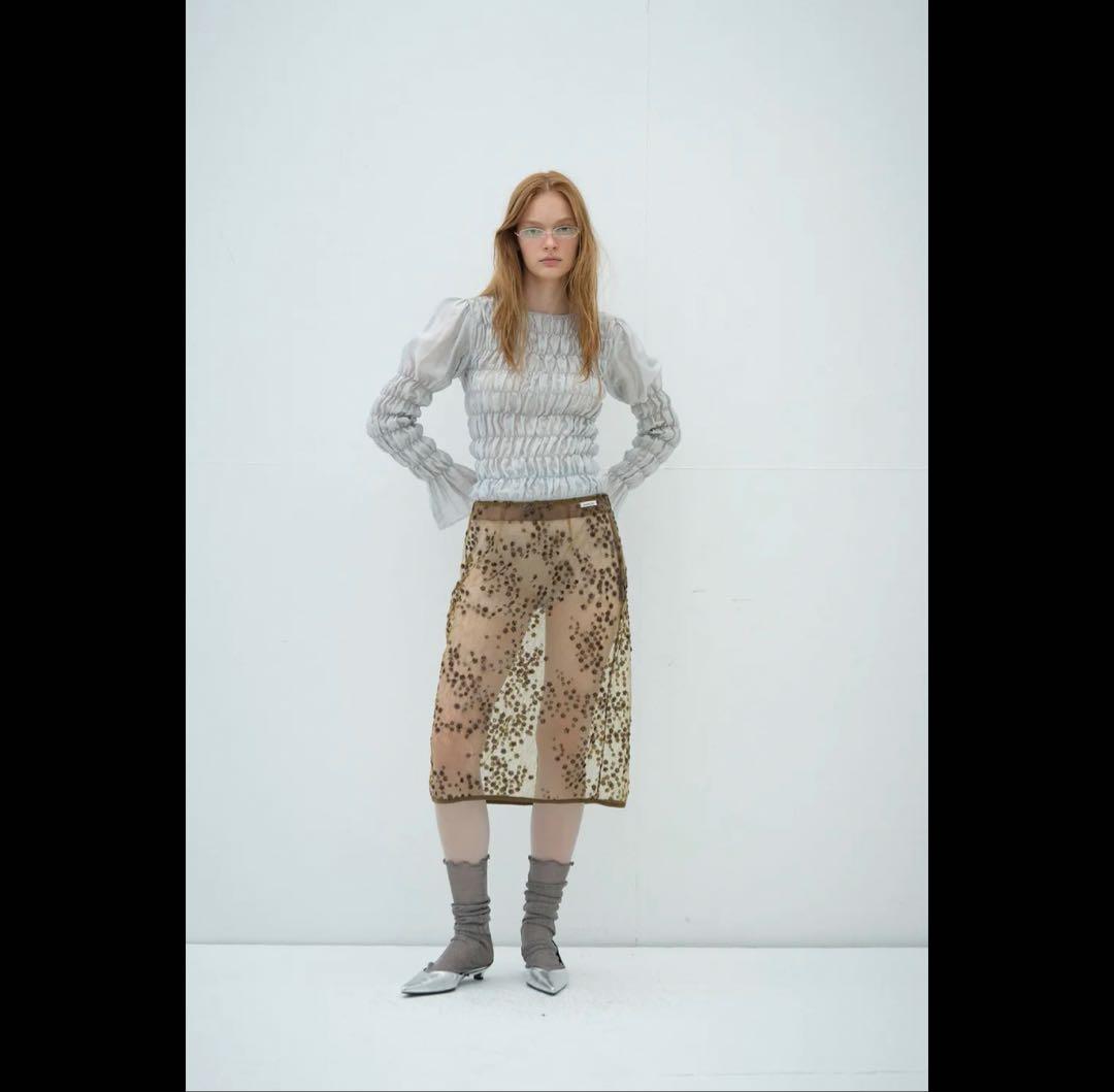 スカート overdue flair 25FW /FLOWER SEQUIN SKIRT