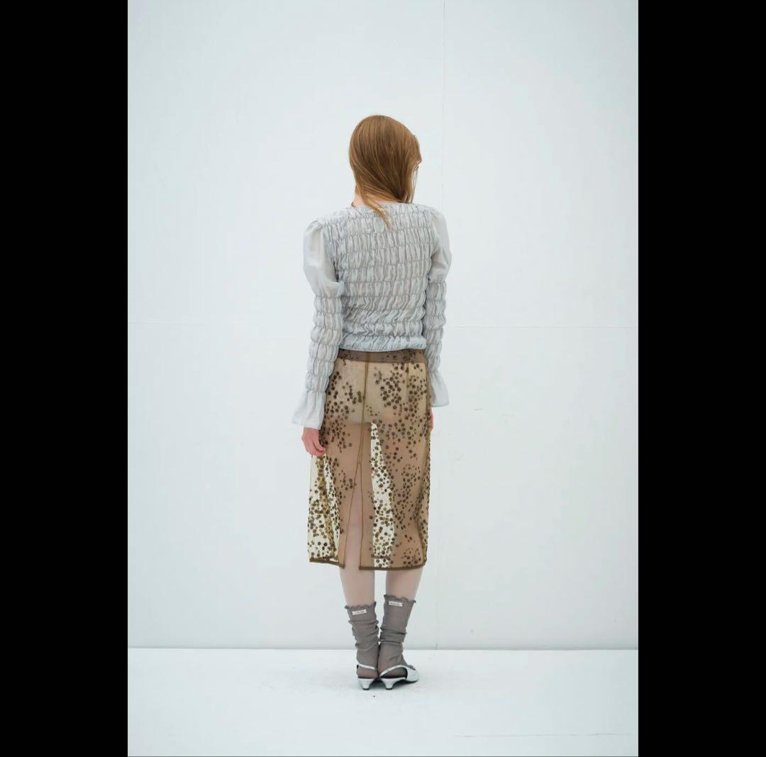 スカート overdue flair 25FW /FLOWER SEQUIN SKIRT
