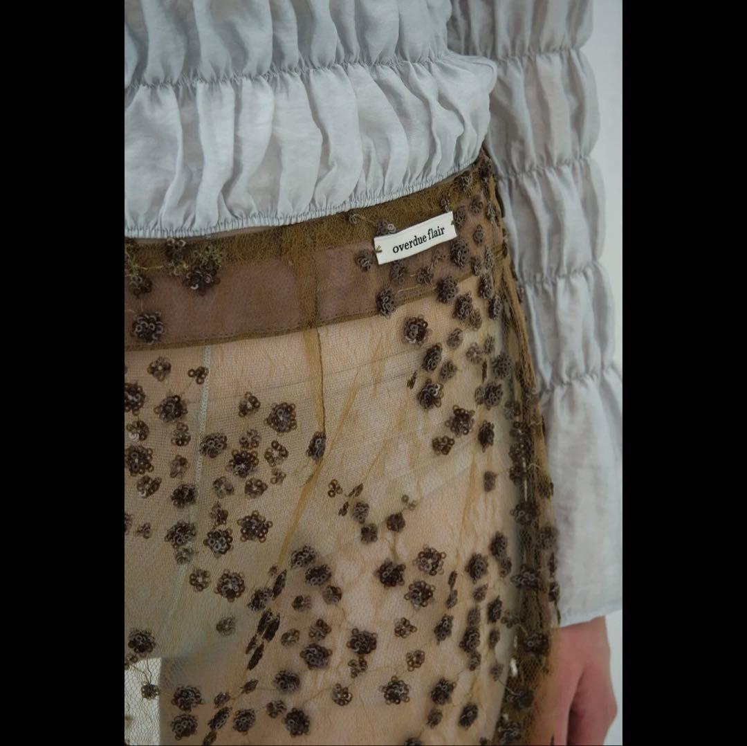 スカート overdue flair 25FW /FLOWER SEQUIN SKIRT