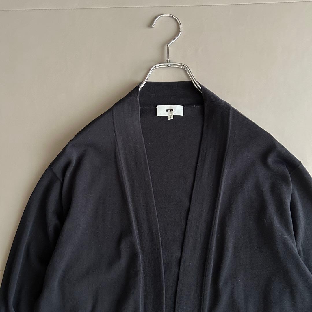 HYKE ハイク　ロングカーディガン　ブラック 綿　100% 美品