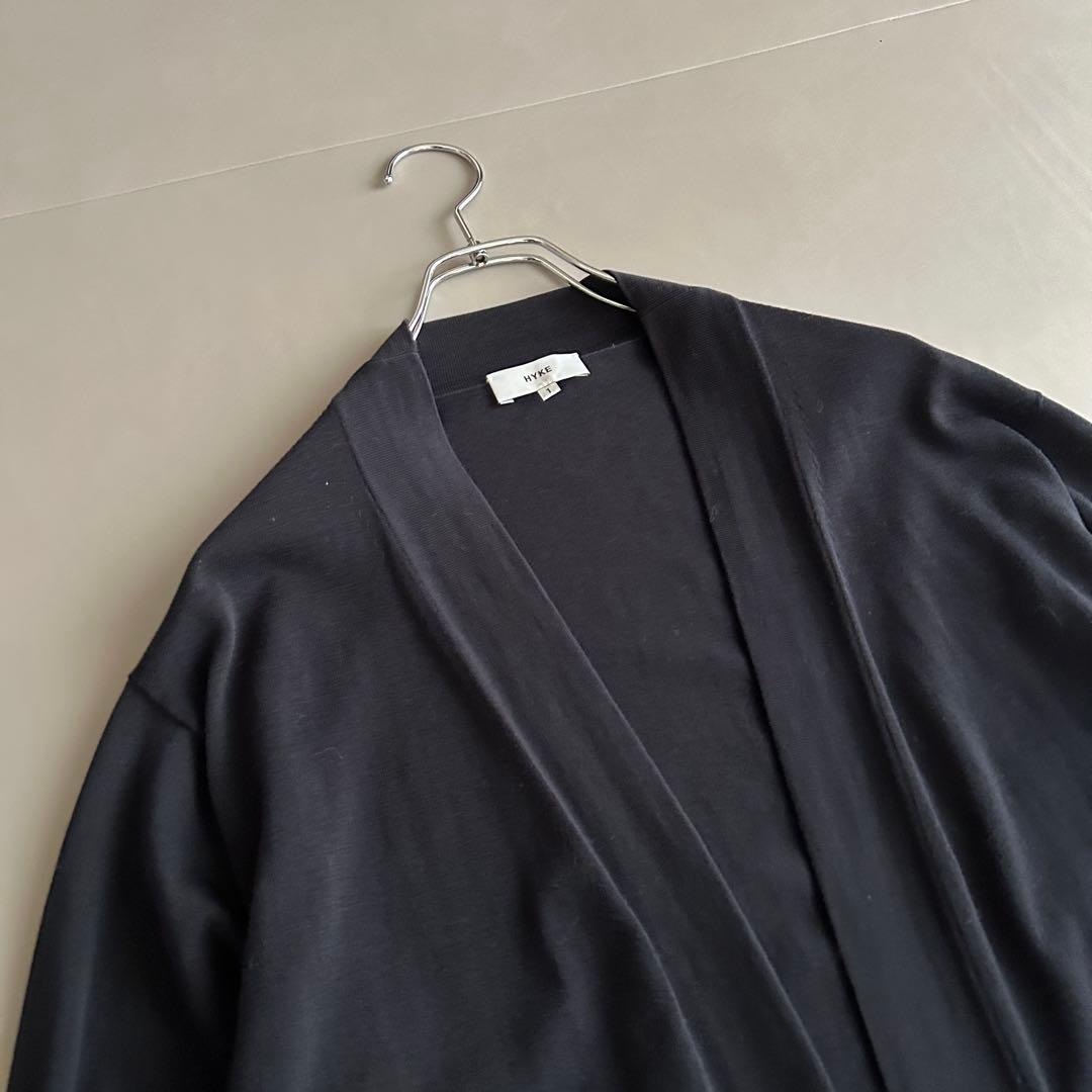 HYKE ハイク　ロングカーディガン　ブラック 綿　100% 美品