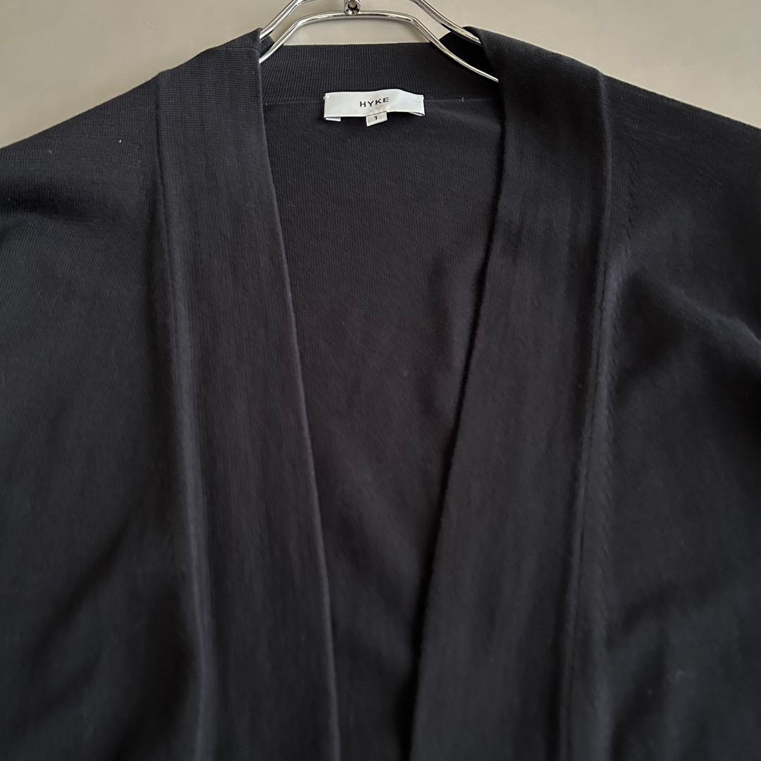 HYKE ハイク　ロングカーディガン　ブラック 綿　100% 美品