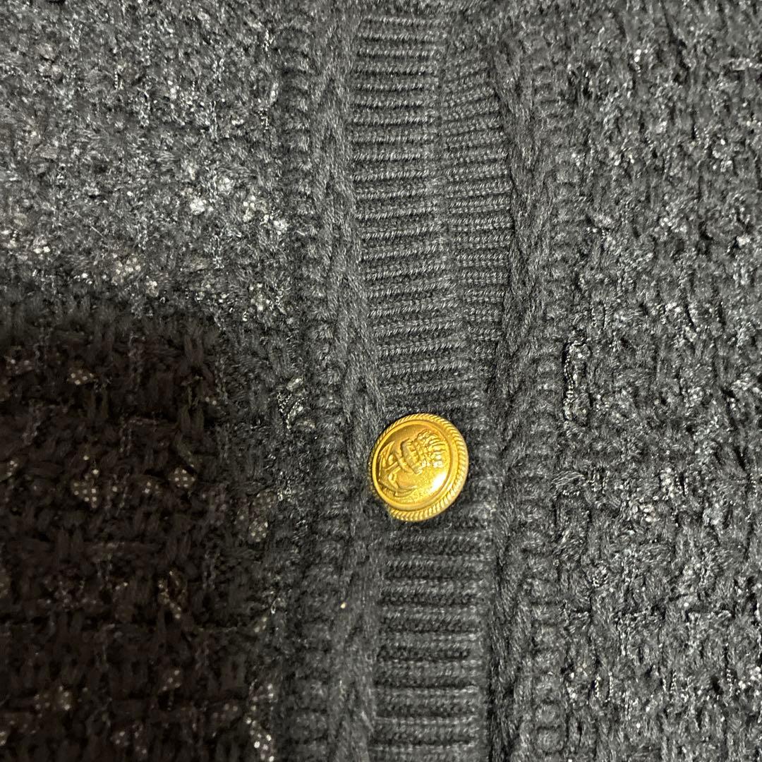 レリューム　TWEEDYニットジャケット　カーディガン　金ボタン