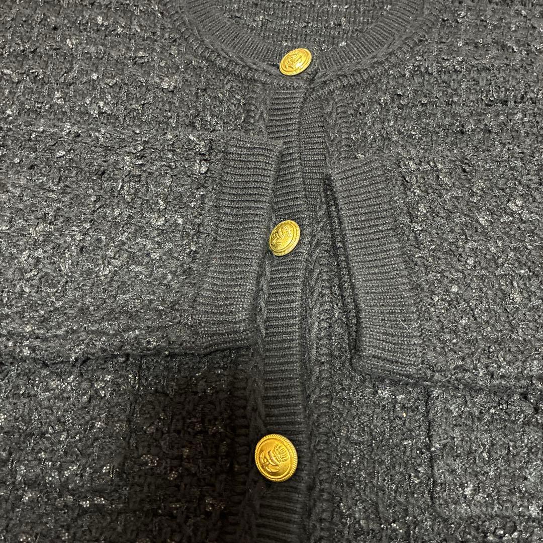 レリューム　TWEEDYニットジャケット　カーディガン　金ボタン