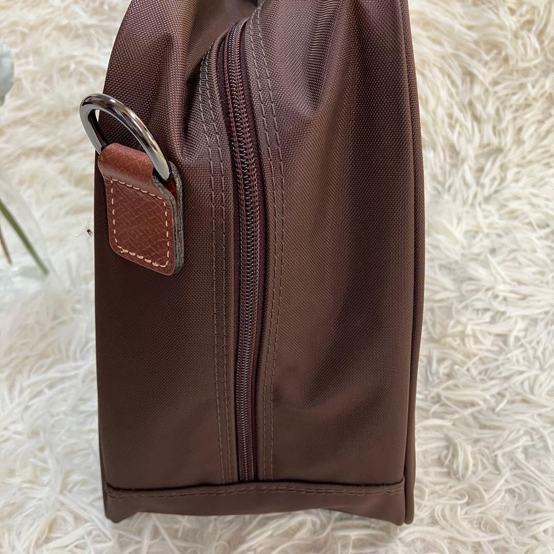 未使用品✨ロンシャン　2way ボストンバック　ブラウン　ポーチ　ショルダー紐付