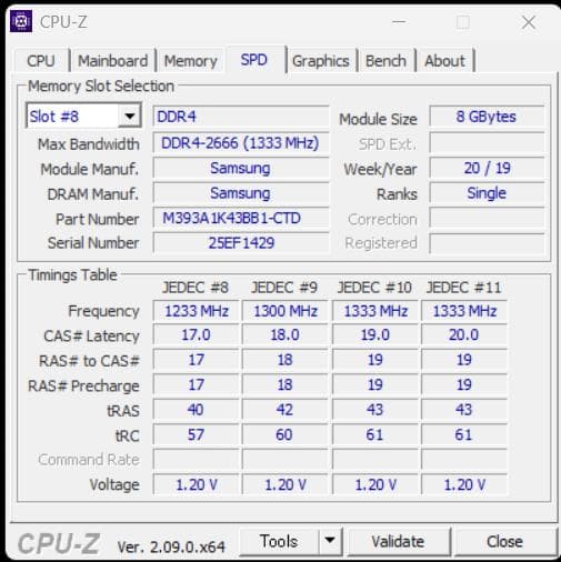 DDR4 32GB PC4‑2666V(8GB×4) ECC