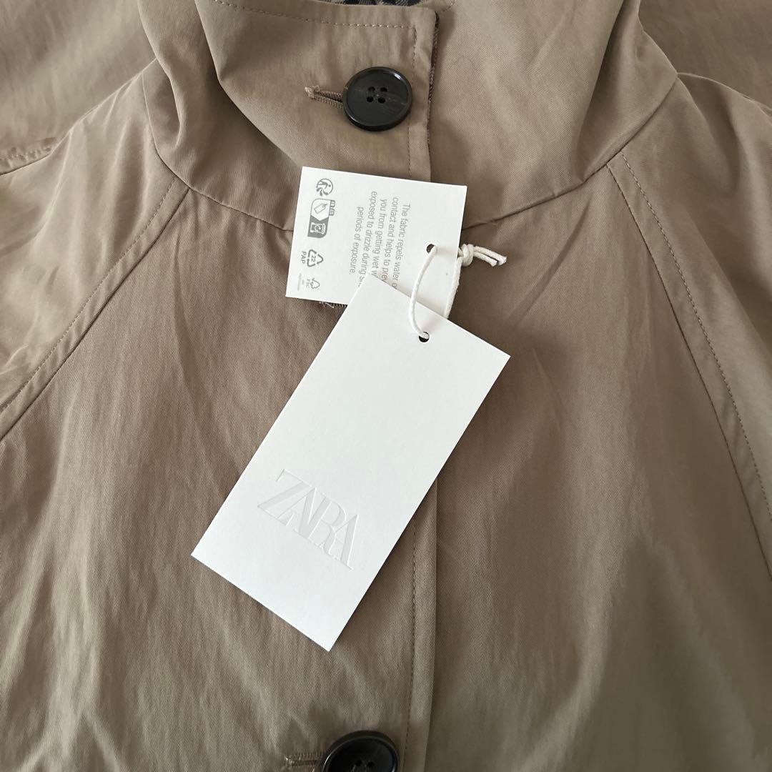 完売品 ZARA オーバーサイズチェック柄カフストレンチコート XS新品タグ付
