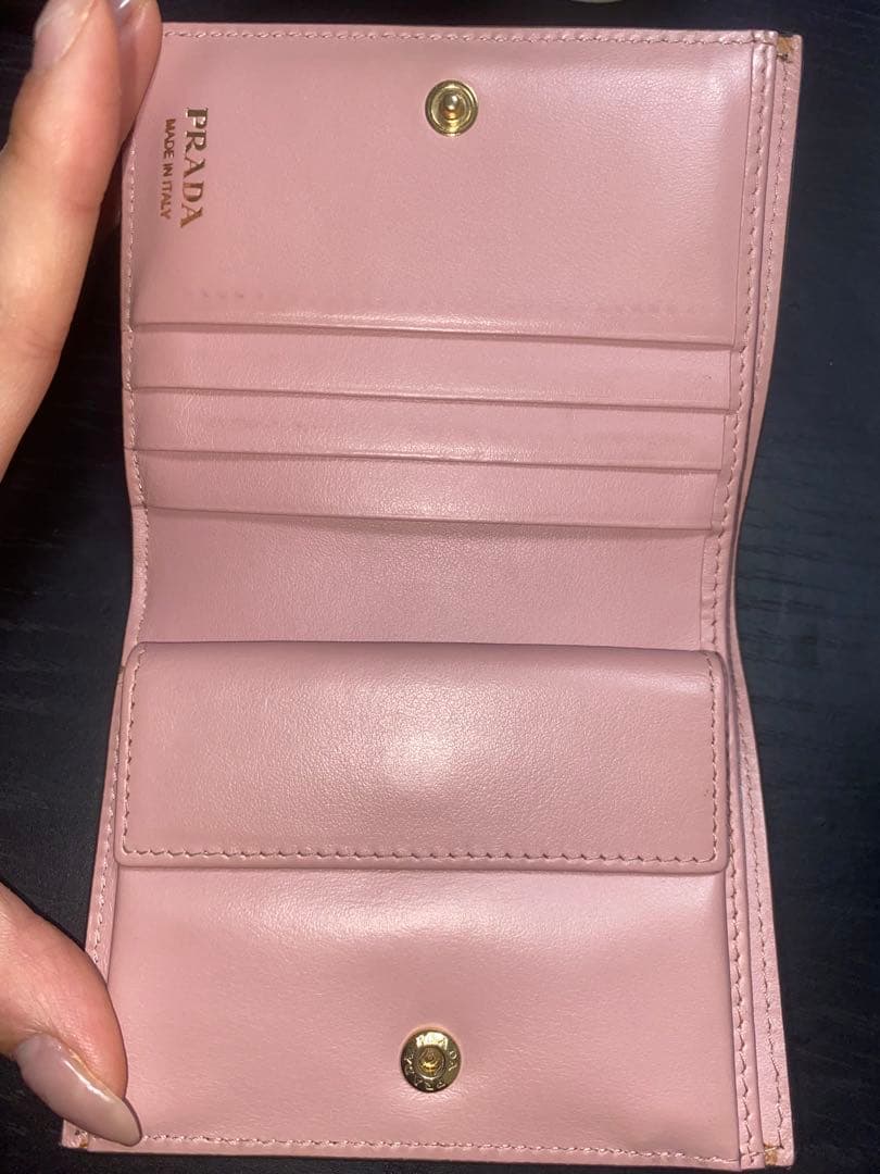 PRADA サフィアーノリボン財布 グレー