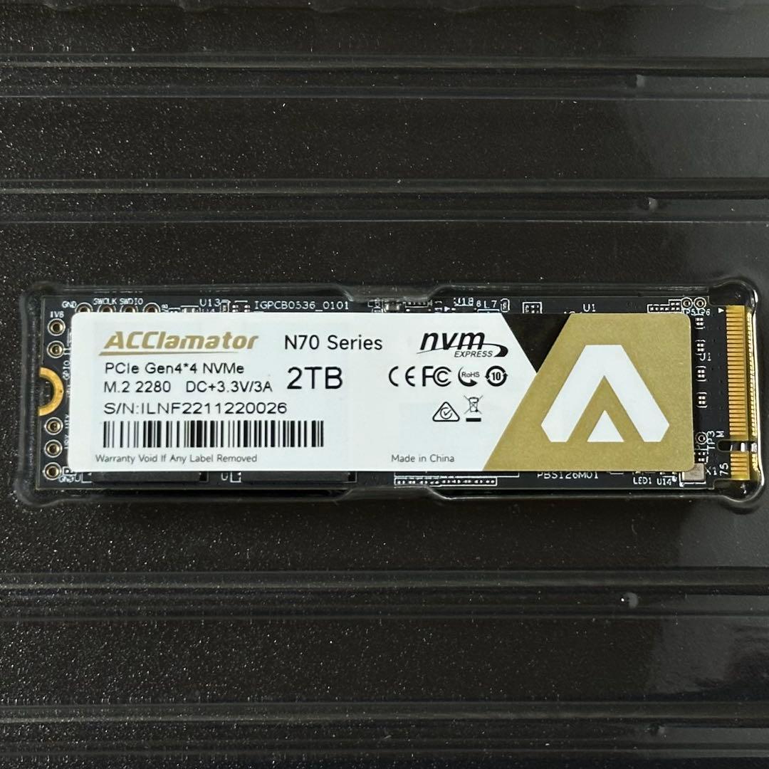 【動作保証】ACClamator N70 NVMe M.2 2TB 140