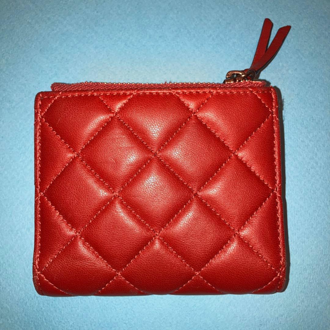 【値下げ】VERSACE ヴェルサーチ キルティング 財布 ウォレット レッド