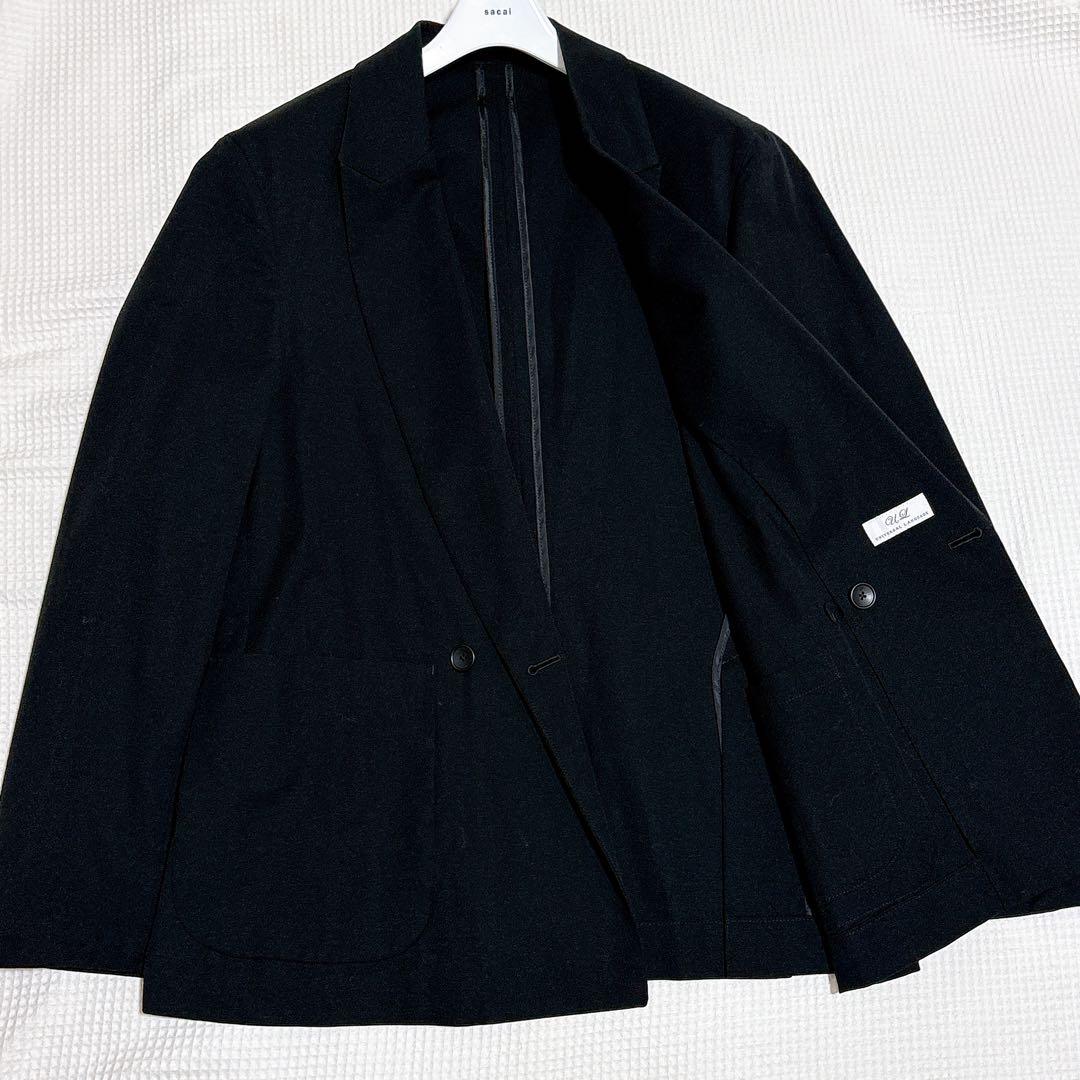 美品✨ユニバーサルランゲージ リネン混 ダブルジャケット Lサイズ 黒 麻