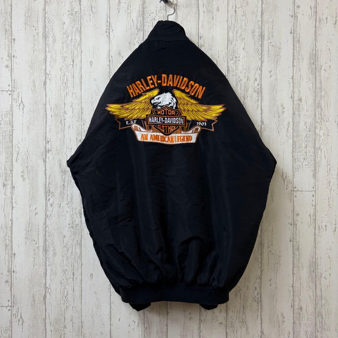 【激レア】ハーレーダビッドソン　ジャケット　ブルゾン　完売モデル　黒　刺繍