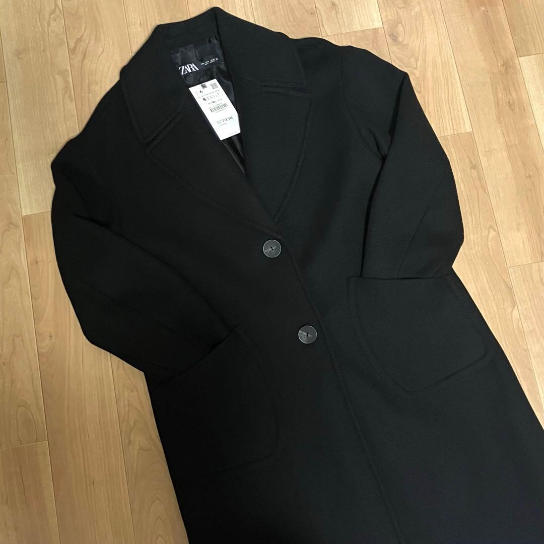 【最終値下げ】ZARA ロングコート ブラック S ウール混 レディース