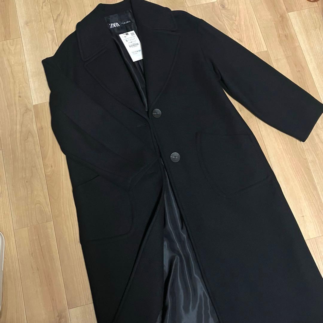 【最終値下げ】ZARA ロングコート ブラック S ウール混 レディース