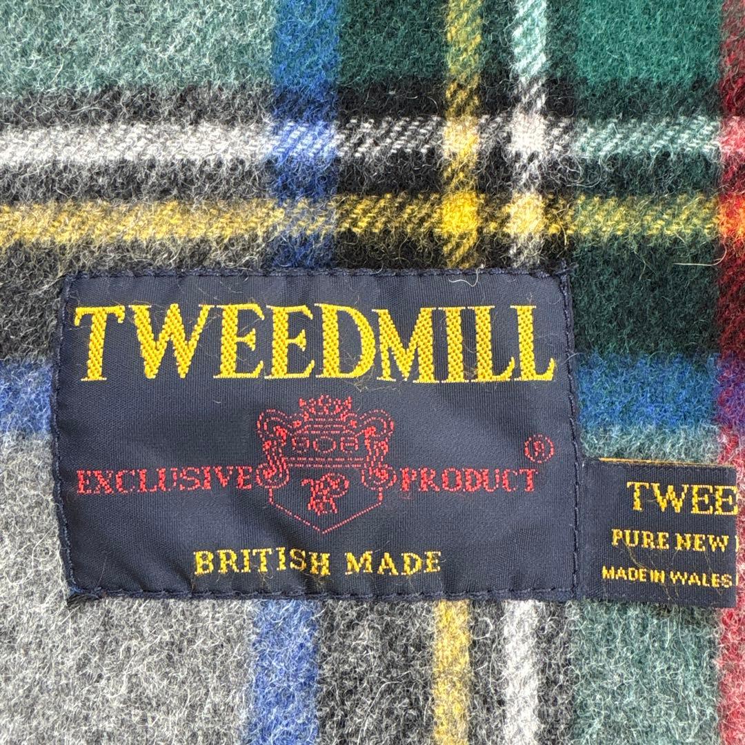 【美品】TWEEDMILL グレーチェック　大判ストール