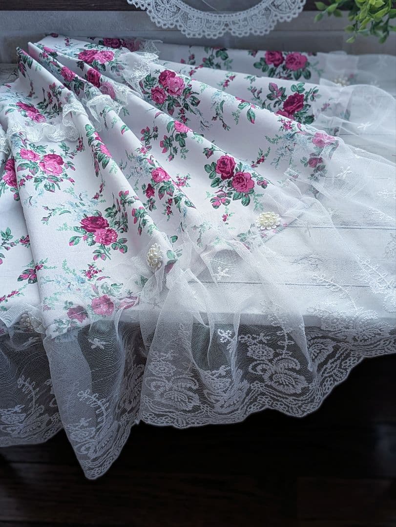 【メイランラブ】♡カフェカーテン♡ローラアシュレイ♡56✕104✕２枚