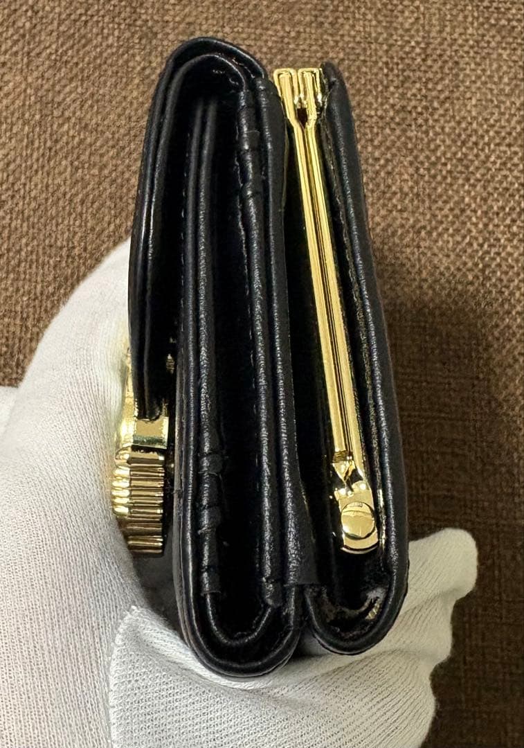 PAUL & JOE 猫イラスト 二つ折り財布 ブラック