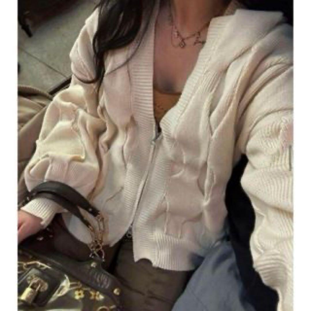 K*i様 juemi Rhombus Plated Cardigan gray
