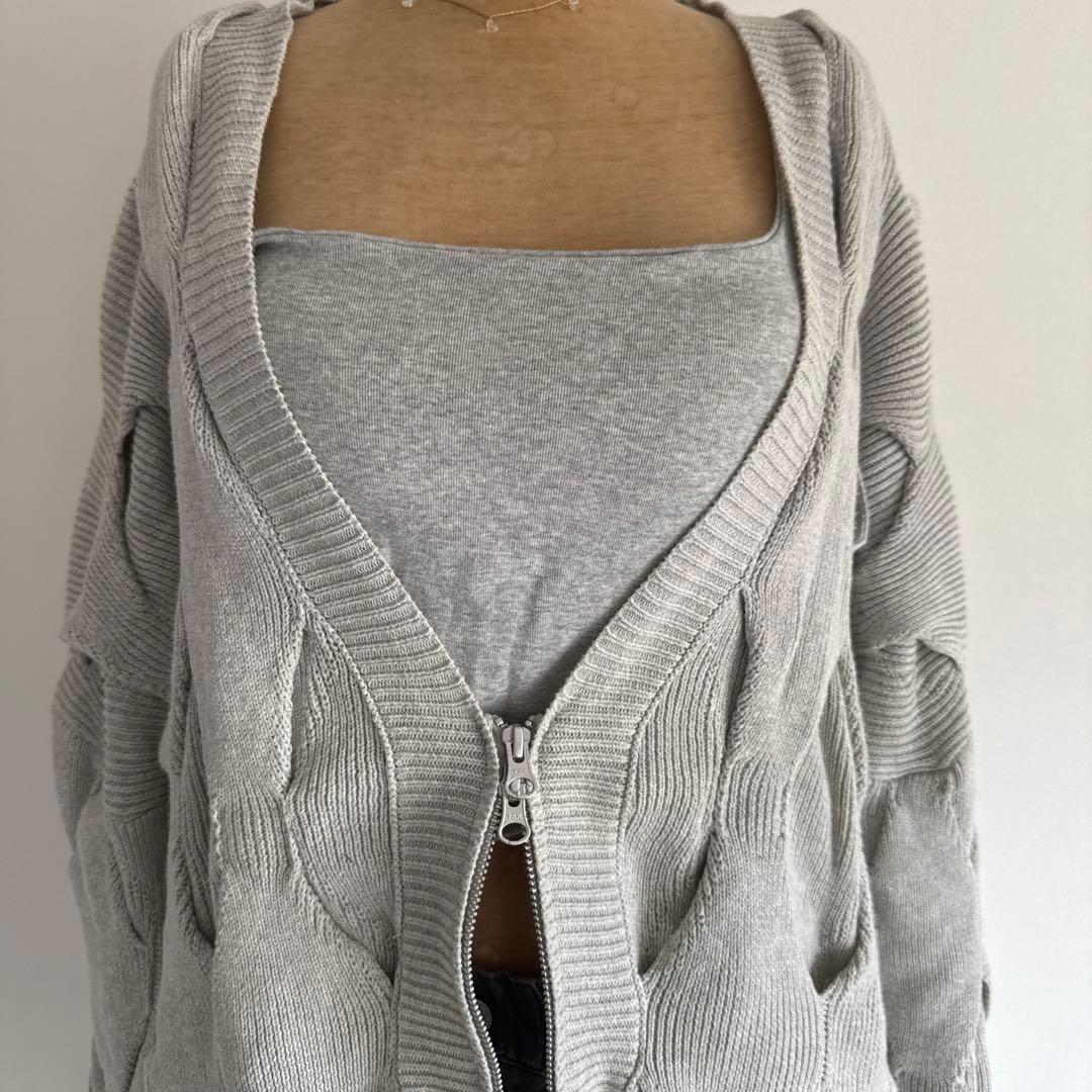 K*i様 juemi Rhombus Plated Cardigan gray