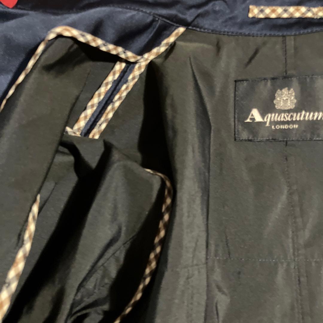 Aquascutum☆紺色トレンチコートサイズ15Lダブル☆angela☆