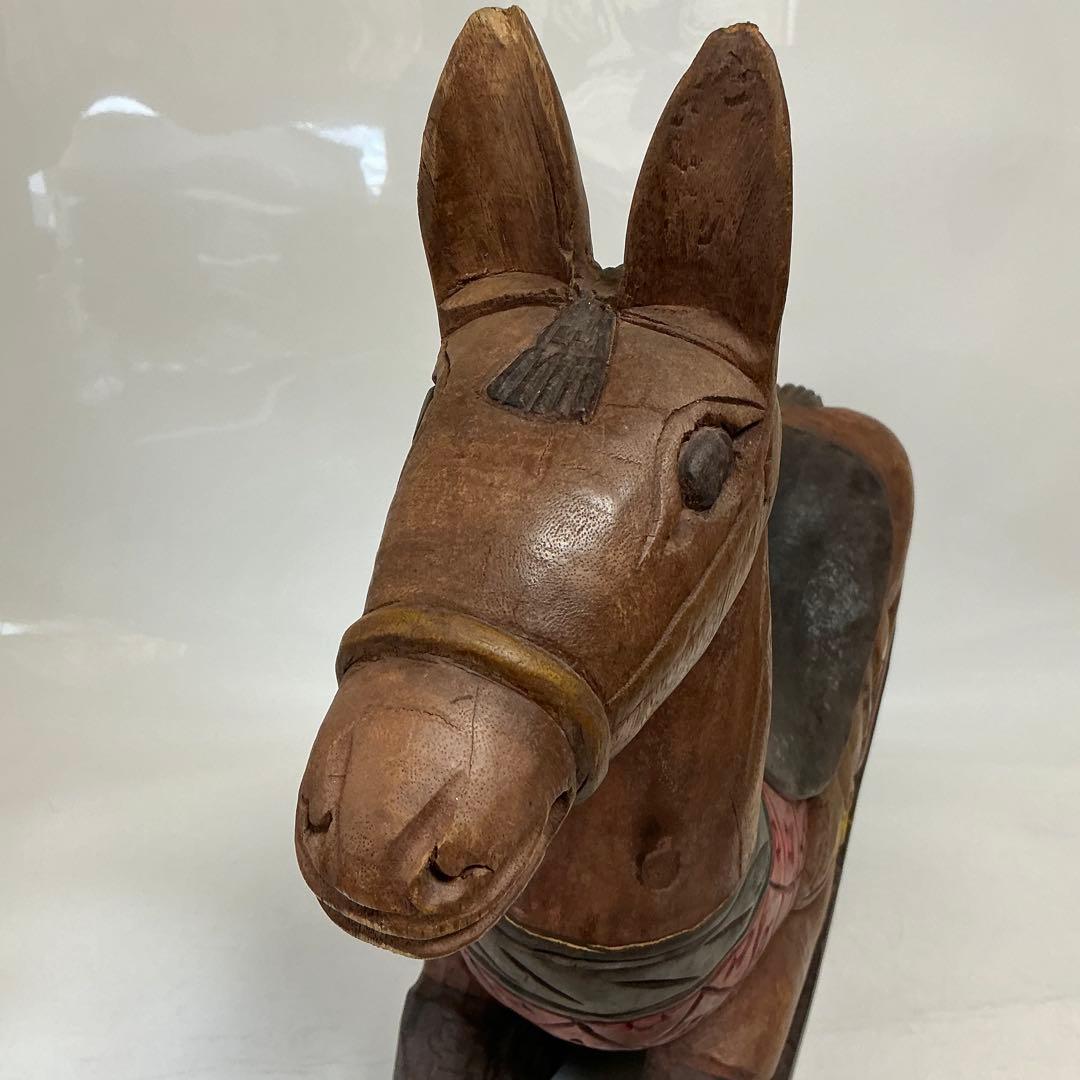 アンティーク　ロッキングホース　木馬　木製 馬の郷土玩具　ベビー　キッズ