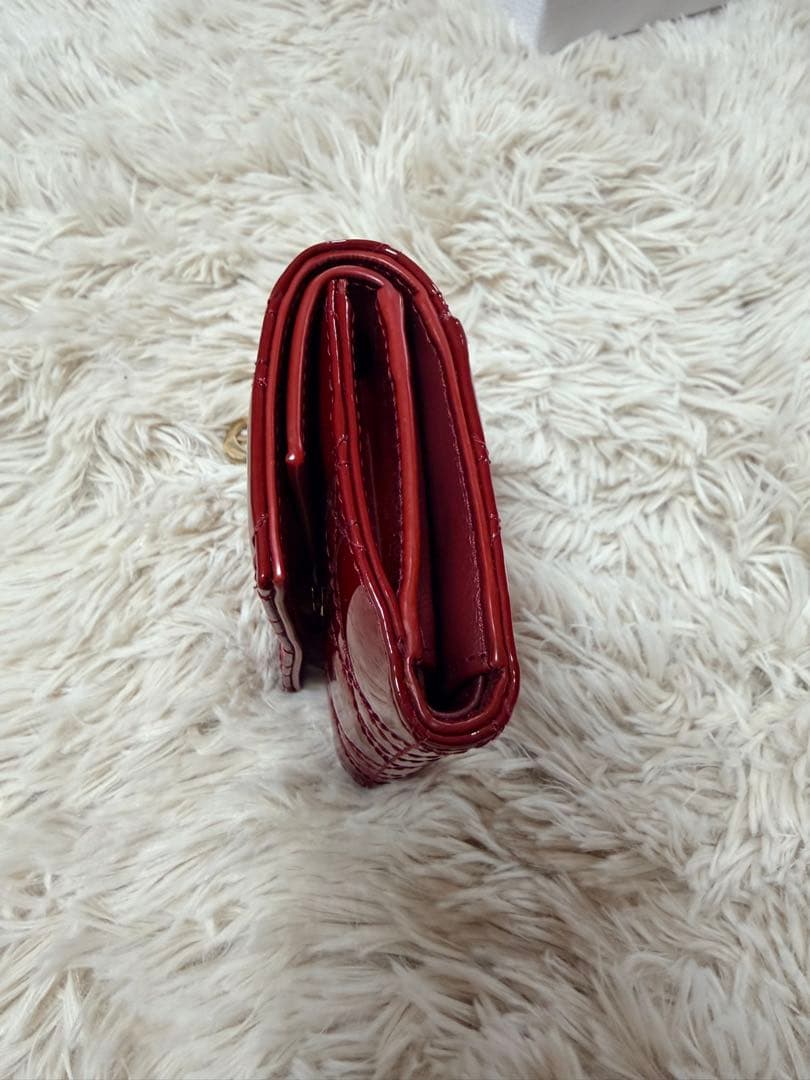 Lady Dior Lotusウォレット カナージュ　パテントカーフスキン