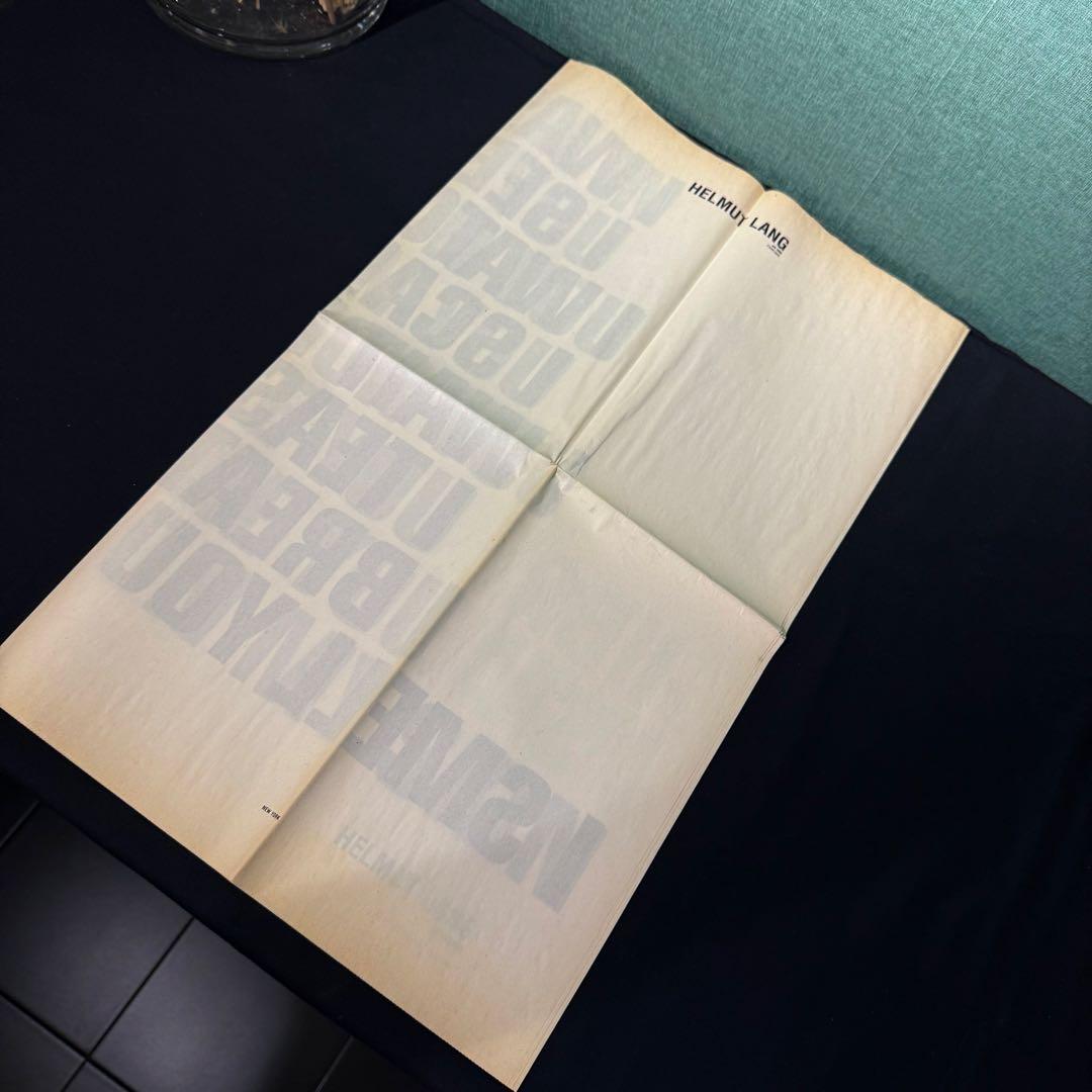 2000年発行 HELMUT LANG アート新聞 ジェニー・ホルツァー 香水