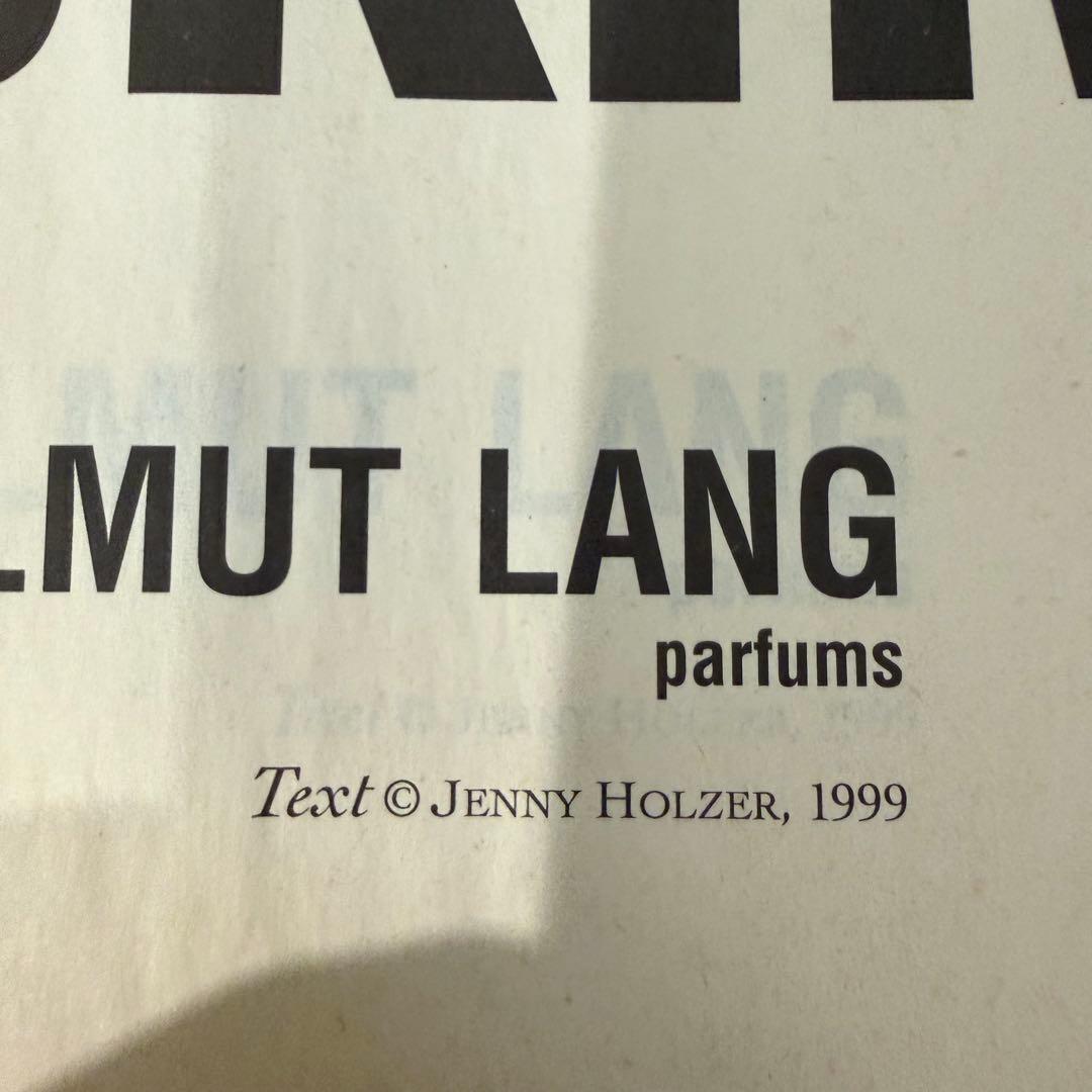 2000年発行 HELMUT LANG アート新聞 ジェニー・ホルツァー 香水