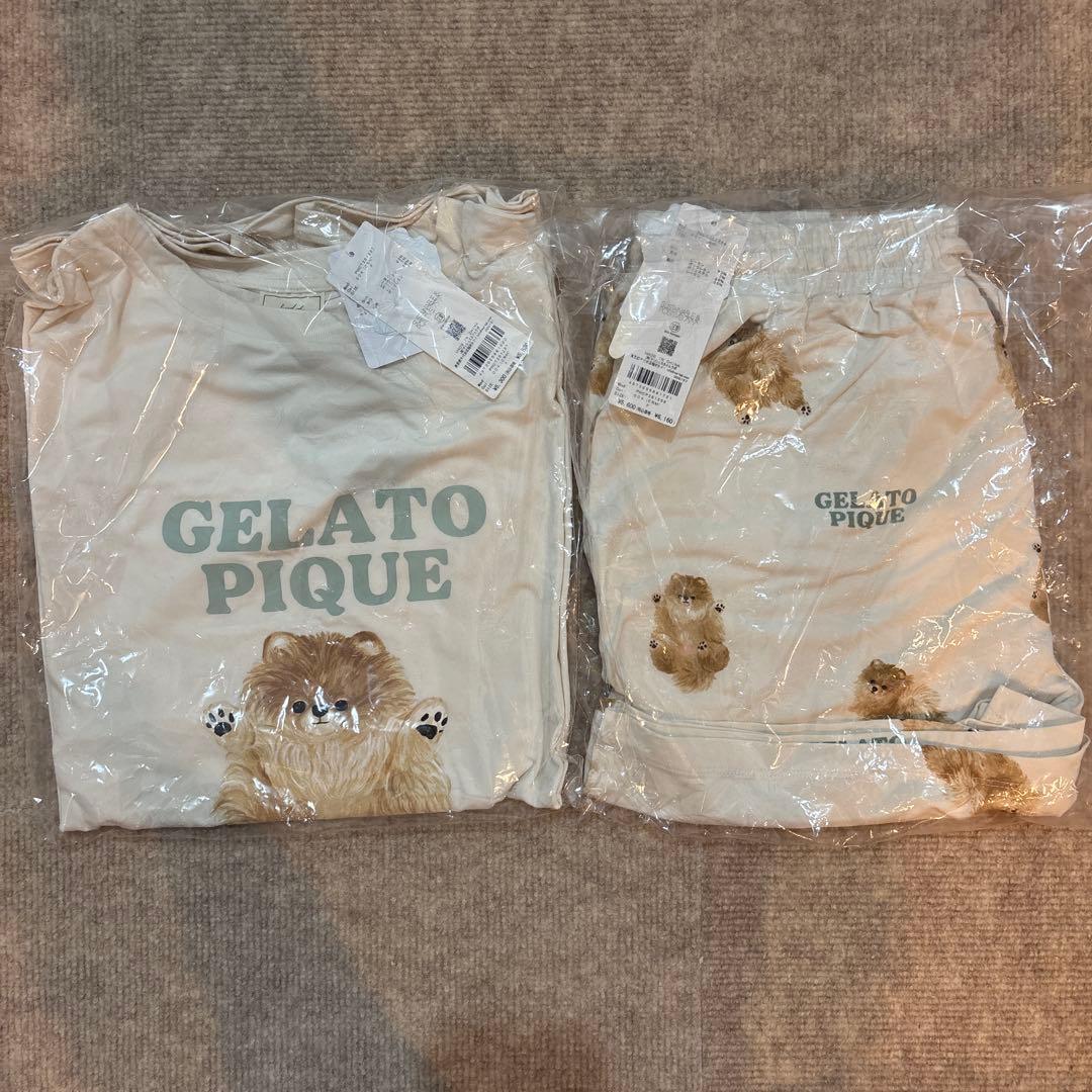 【新品】ジェラピケ ドッグワンポイントTシャツ&総柄ショートパンツ ポメラニアン